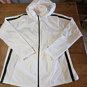 Layer8 Women's Lightweight Hooded Windbreaker White Size Large